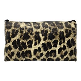 FITULABO Zippered Security Bank Deposit Bag, PU Leather Cash and Coin Utility Pouch Bank Envelopes with Zipper (Yellow leopard)