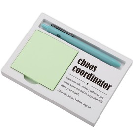 Chaos Coordinator Sticky Note Holder for Desk, Funny Office Gift for Coworker, Assistant, Teacher, Boss, Project Manager, Self-Stick Note Pad Organizer with Humor Quote for Women Men EDP227