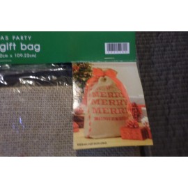 Brother Sister Christmas Party Brother Sister Merry Christmas Burlap Gift Bag 28" X 43" NIP