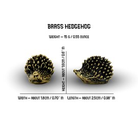 Hedgehog Figurine Miniature Brass Collectible Tiny Metal Animal Ornament Sculpture 1 PCS