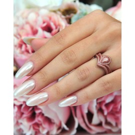 Rinfit Silicone Rings for Women - Pear Engagement Silicone Ring - Womens Rubber Wedding Bands - Rose Gold Ring - Size 4