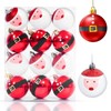 6cm 12pcs Santa Claus Christmas Ball Ornaments Set Decorative Tree