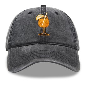 RF&CM Splash Glass, Embroidered Dad Hat, Cocktail Lover Gift Ideas, black