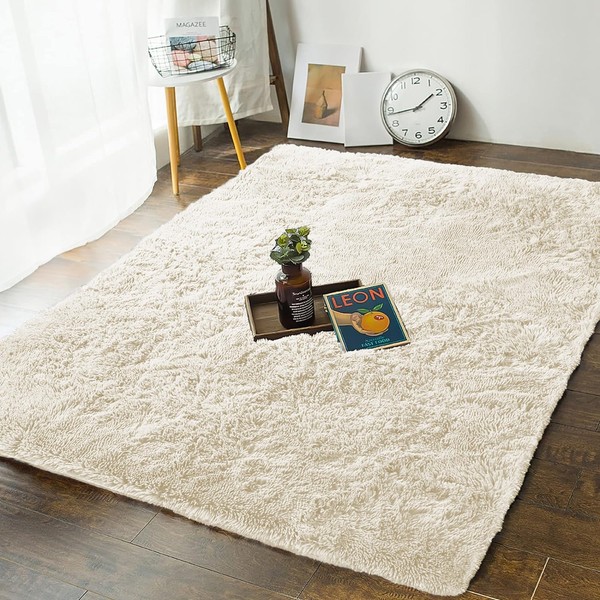 MOONLIGHT20015 Rugs Living Room – Fluffy Cream Area Rugs for