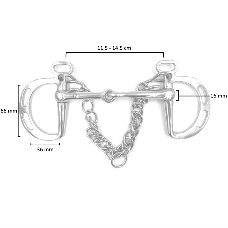 Equine Smile ES0072 Kimblewick Spring Bit Simple Broken Stainless Steel