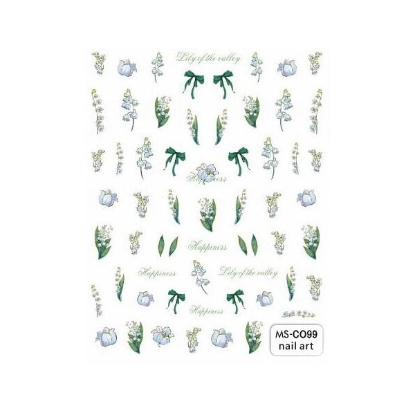 Generic Peach Blossom Camellia Flowers Nail Stickers of The Valley