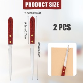 2pcs Letter Openers, Durable Stainless Steel Envelope Cutter with Wooden Handle Mail Opener Tool Envelope Slitter Mail Letter Knife for Women Home Office School Classroom