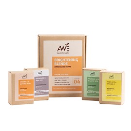 Handmade Face & Body Soap Set of 4 Soaps Skin Brightening Hydrating Variants Vitamin C Retinol Kojic Acid Collagen Radiant Healthy Skin (Brightening Blends)