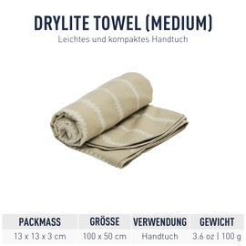 Sea to Summit - DryLite Towel Travel Towel M - Microfibre Towel - Super Soft & Velvety - Absorbent & Quick Drying - Hanger & Bag - Travel & Fitness - 50 x 100 cm - Desert Brown - 100 g