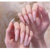 Vatocu Stiletto 24 Pieces Matte Pure Pink False Nails Long