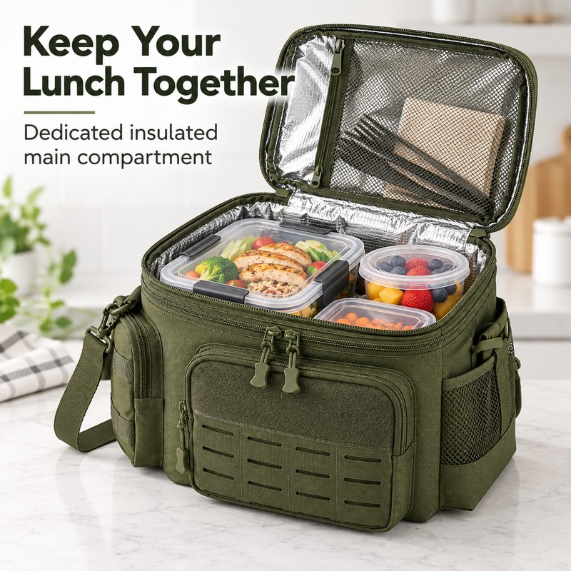 Tactical Insulated Lunch Bag for Work and Camping – 13L
