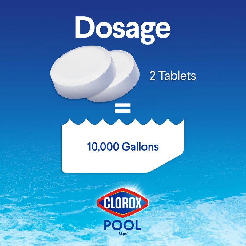 Clorox Pool&Spa XTRABLUE 3” Chlorinating Tablets, Individually Wrapped, Kills Bacteria