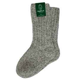 SamWo, 100% Sheep's Wool Socks, Thick Warm Winter Socks Like Hand Knitted, SWS Thick, Natural Mottled, Mottled grey