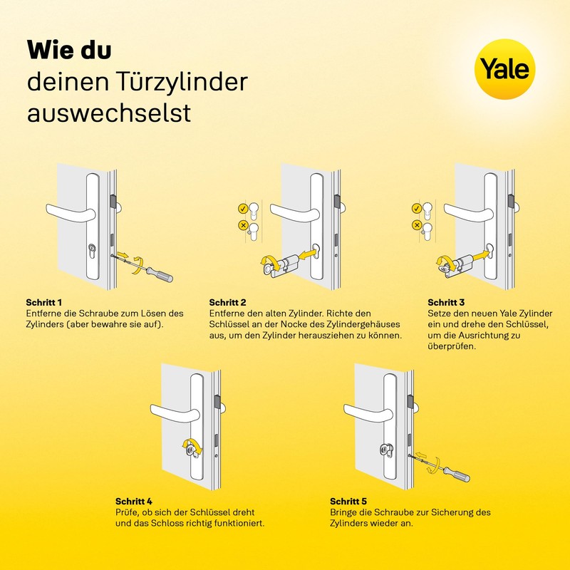 Yale 2100 Serie Euro-Profilzylinder (Patentiert) - Doppelt/Notfall - 30/35 -