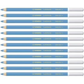STABILO 1400/450"Carb0thello Chalk-Pastel" Colouring Pencil - Cyan Blue (Pack of 12)