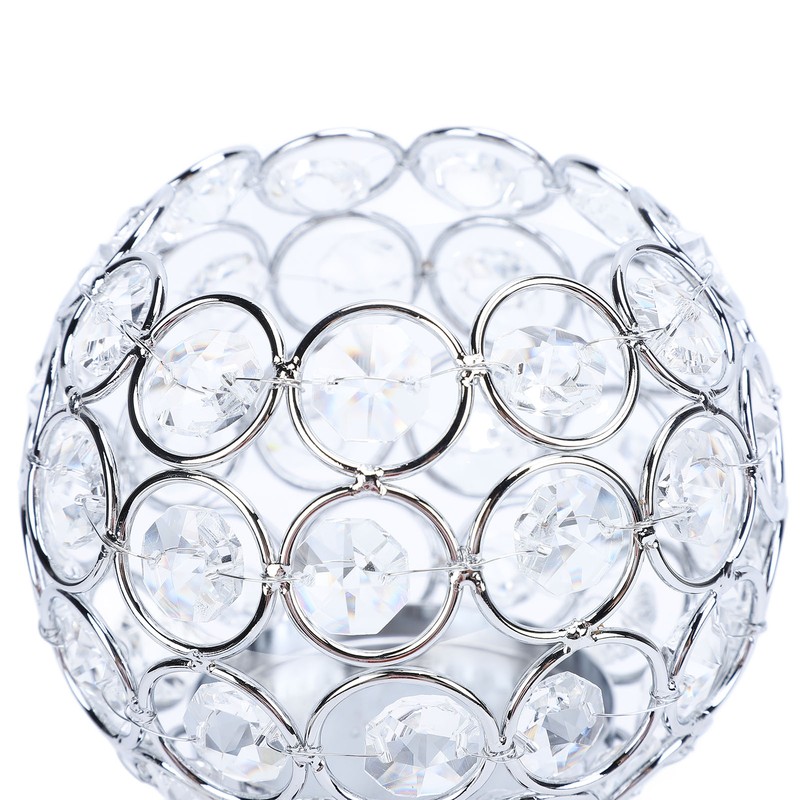 Crystal Candle Holder Ornament Tall Elegant Crystal Silver Candlestick for