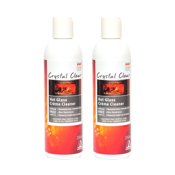 Fire Glass Cream Cleaner Cleans and Restores Wood Heater Windows and Doors Removes Soot, Tar and Creosote with Ease Helps Reduce Soot, Tar & Creosote Build Up - 2 x 6.7floz Bottles