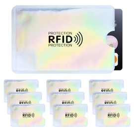 Xzeemo 10 x Credit Card Case, RFID Blocker Card Case, RFID Blocking NFC Protective Cases, RFID NFC Blocker Protective Case Shielding Protection, Protection Card Against Data Theft & Money Withdrawal