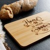 Spruchreif Bamboo Breakfast Board with Engraving, Bread Board with Engraving,