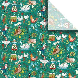 Printed Winter Christmas Unfolded Gift Tissue 20" x 30", 12 Days (240 Sheets)