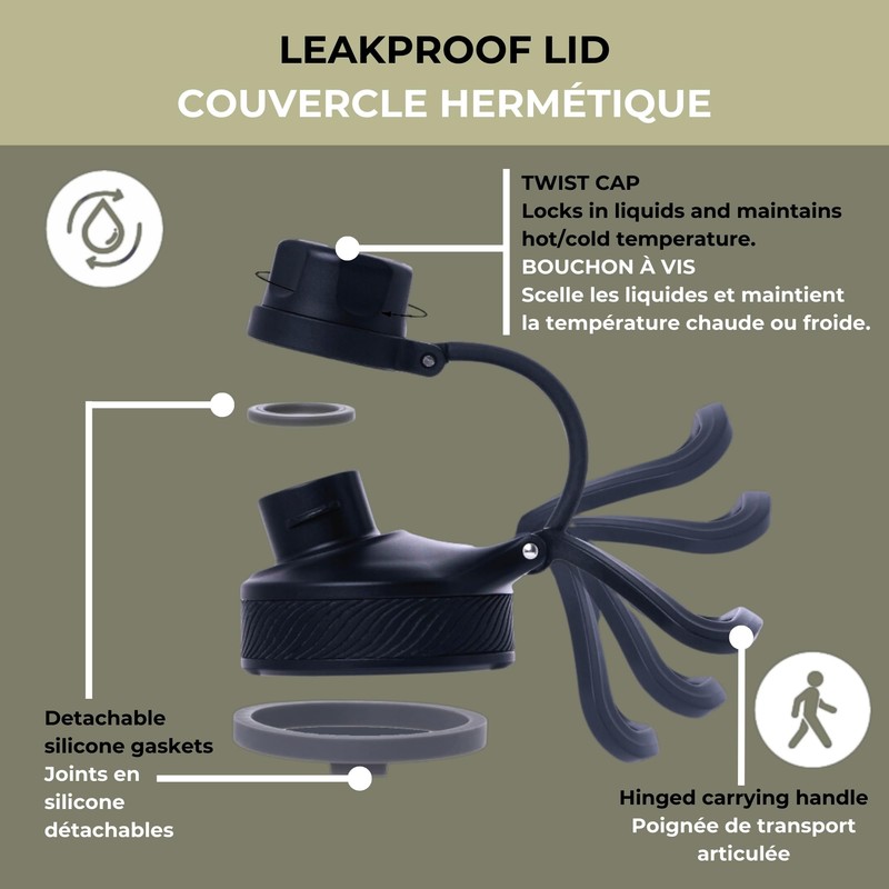 Starfrit LocknLock Double Wall Insulated Drinking Bottle with Handle -Stainless