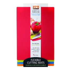 Joie Color Coded Flexible Cutting Mats, Non-Slip Base, Minimal Kitchen Accessory, Easy Food Disposal