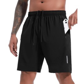 MXKJ-IU Pantalones Cortos De Entrenamiento Ultra Rendimiento para Hombre,Pantalones Cortos Deportivos con Bolsillos Y Cintura Elástica,Adecuado para Fitness Correr Y Deportes(XX-Grande,Negro)