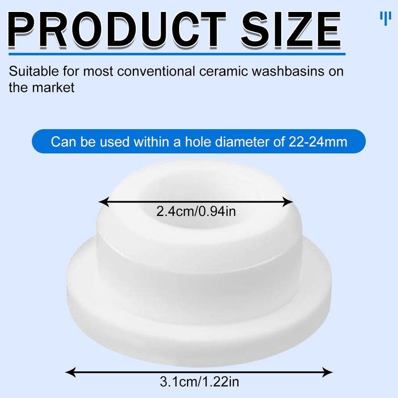 DULZEN Pack of 6 Sink Overflow Cover Overflow Covers for