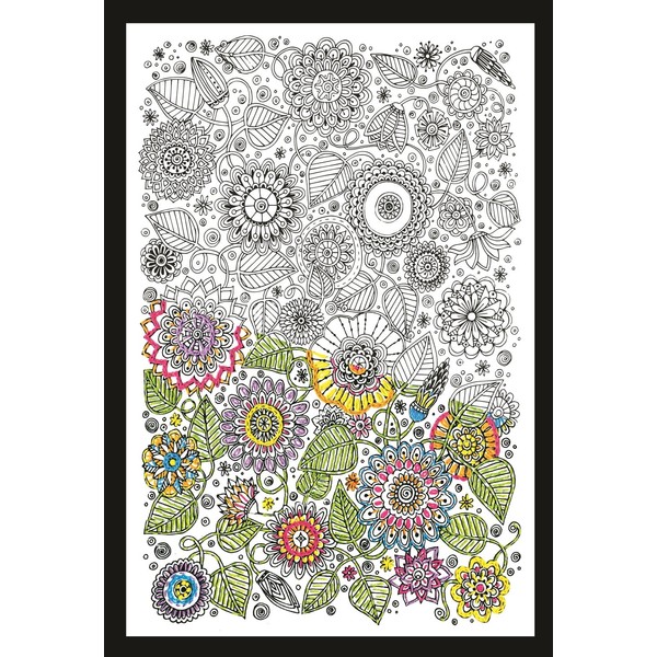 Design Works-Zenbroidery Stamped Embroidery 10"X16", Large Floral