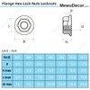 M5 Serrated Flange Nuts Flanged Locknuts, Stainless Steel 18-8 (304),