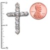 Elegant Sterling Silver 7 Carat Round Cubic Zirconia Cross Pendant