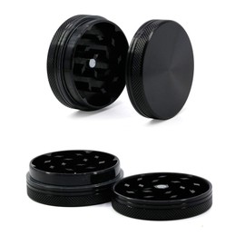 AWOCAN Spice Grinder CrashSpice Grinder Crasher 2inch Portable Magnetic Lid 2 layerser 2inch Portable Magnetic Lid 2 layers (black)