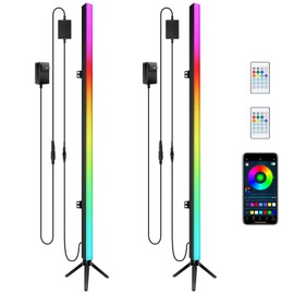 DJ Lights Bar with Stand 2 Pack: 39" RGB Color Mixing - APP & Remote Control - Music Sync Timer Setting - Flexible & Portable for Gaming Room Party Lights Mobile Events Small Stage Performances