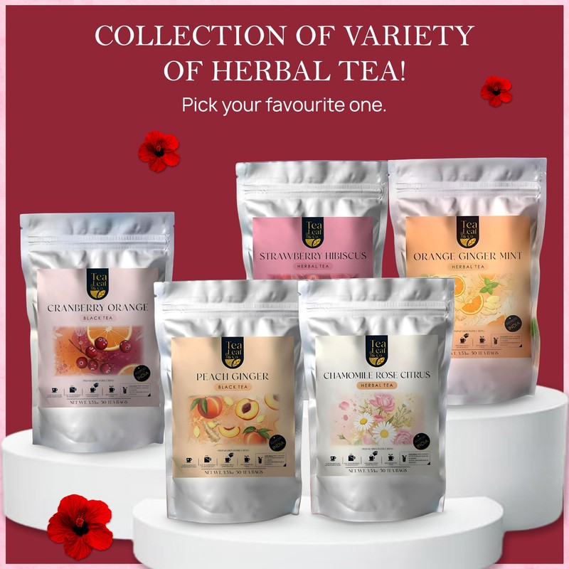 Tealeaf & Co. Hibiscus Tea with Hibiscus Flowers Extract -