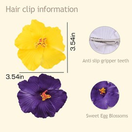 2 PCS Hawaiian Boho Hair Clips Yellow and White Plumeris Hair Barrettes for Women Girls Summer Beach Party Hair Accessories Wedding Bride Bridesmaid Hairpins