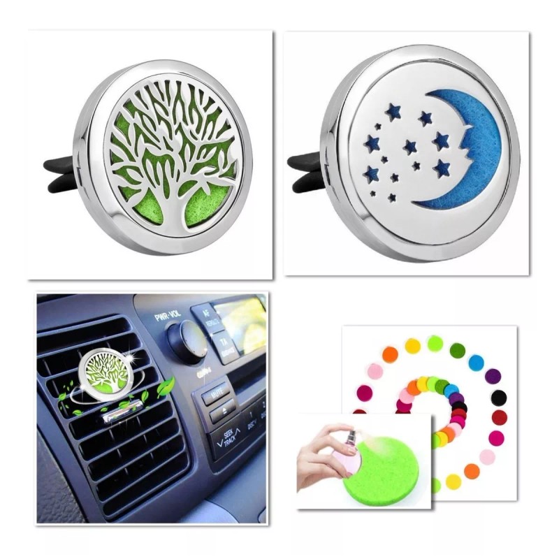 Cocodrilo Azul Difusor Coche Aromaterapia Acero Inoxidable Clip Carro