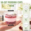 50Set 8OZ Plastic Cups with Lids,Dessert Cups with Spoon,Clear Pudding