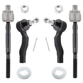 WEDOAUTO 4Pcs Front Inner Outer Tie Rods End Links Left Driver & Right Passenger Set Fit For Infiniti G35 2003-2007, For Nissan 350Z 2003 2004 2005 2006 2007 2008 2009 Replace# ES80579 ES80578 EV80279
