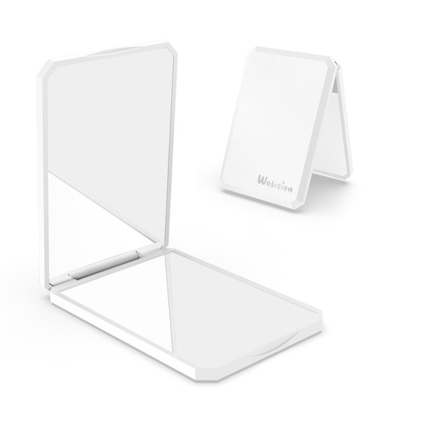 wobsion Small Compact Mirror,1x/2x Travel Magnifying Mirror,2-Sided Handheld Portable Folding
