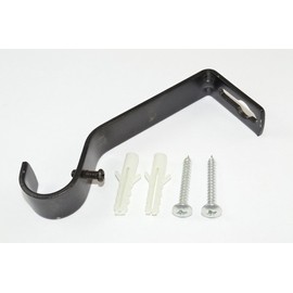 Curtain Rod Holder for Curtain Rods Black with Screws 19 mm