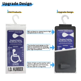 Yuoyar Handicap Placard Holder, Portable Transparent Auto-Placard Protector Hanger Sleeve for Disability Parking (Black)