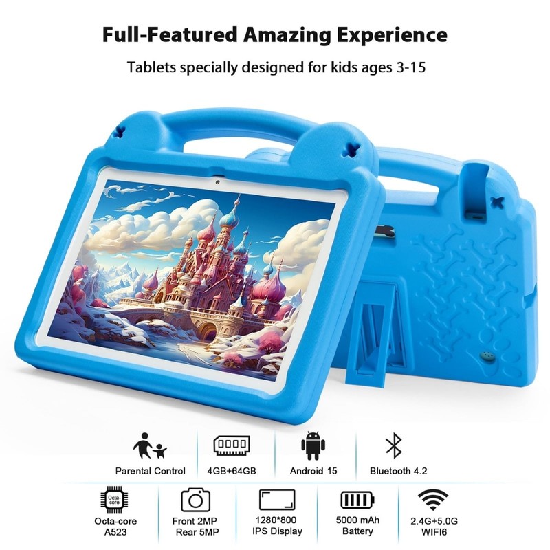 paitanry Kids Tablet 10 Inch, Android 15 Tablet for Kids,
