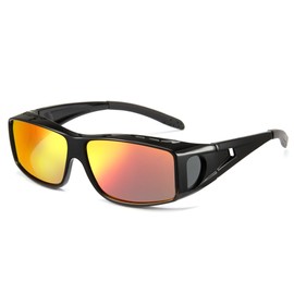 Cyxus Over Sunglasses, Sports Sunglasses, Polarized Lenses, UV Protection, Fishing, Driving, Climbing, Unisex, Fashionable, 16 red, M