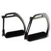 Toyosport 2 Pcs Carbon Steel Nickel-Plated Half-Side Stirrups for Saddle,