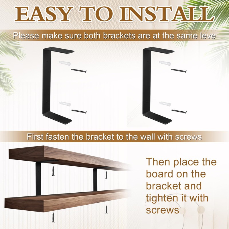 Shimeyao 2 Pack 5 Inch Heavy Duty Double Floating Shelf