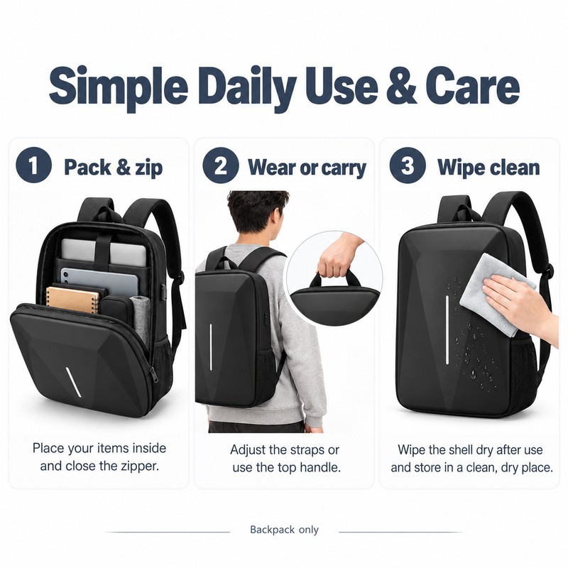 Hard Protective Backpack for Starlink Mini Storage – Black Water-Resistant