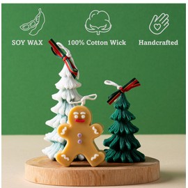MAGOKORO クリスマス アロマ キャンドル 2個セット ツリー ジンジャーブレッドマン フローラルの香り付き ギフト プレゼント 150g