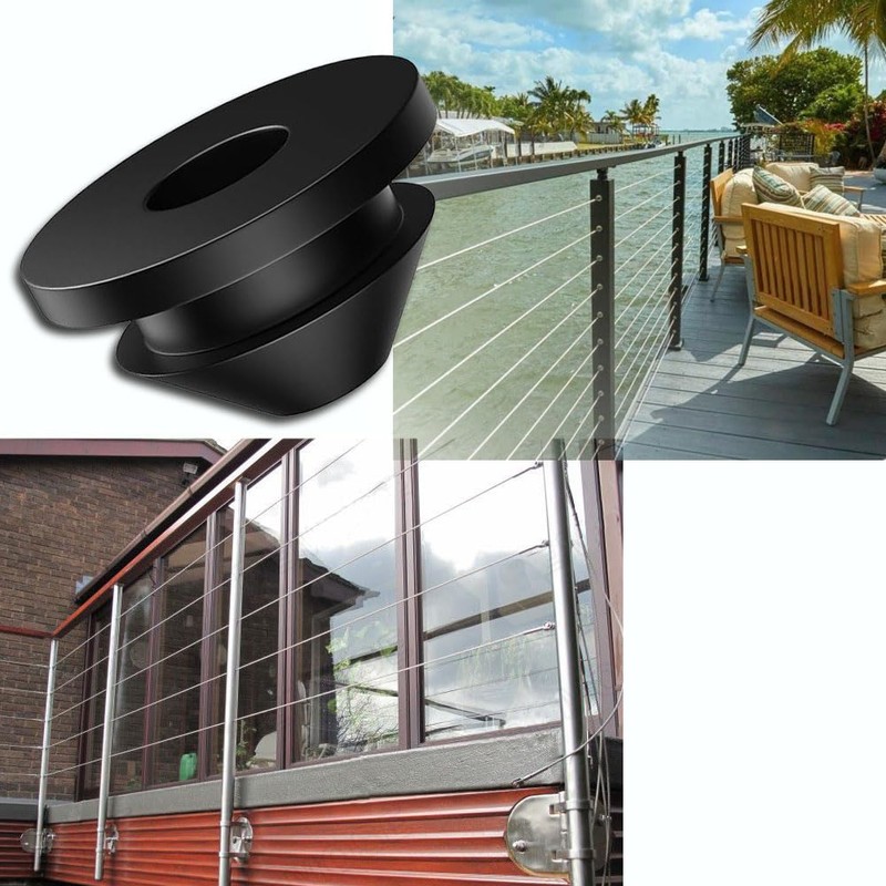 100 Pcs Cable Railing Protective Sleeves Rubber Grommets for 1/8"