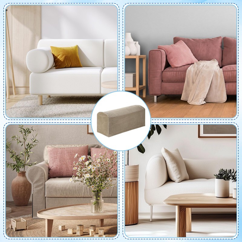 sourcing map 4Pcs Stretch Armrest Covers, Polyester Soft Armchair Slipcovers