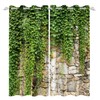 Umpoo Green Ivy Leaf Blackout Curtains Leaves Plants Rustic Stone